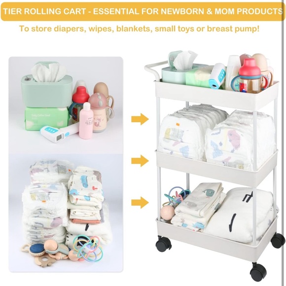 Nursery Essentials Diaper🩲Storage Caddy Organizer for Changing Table & Crib - Picture 4 of 8